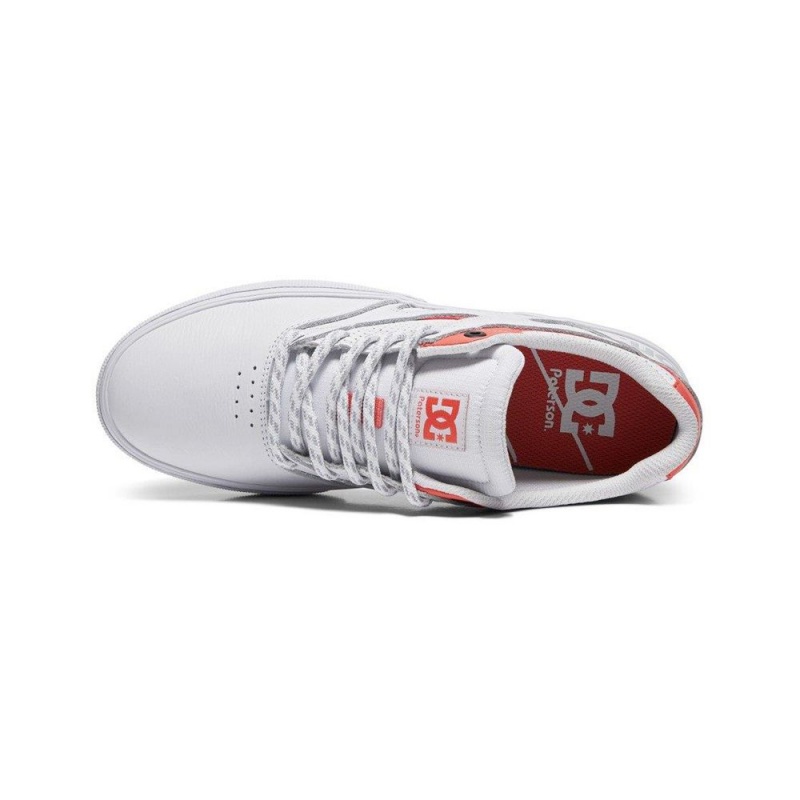 Chaussure DC Shoes JK X Paterson Cuir Blanche Rouge Homme | IGW-6391819