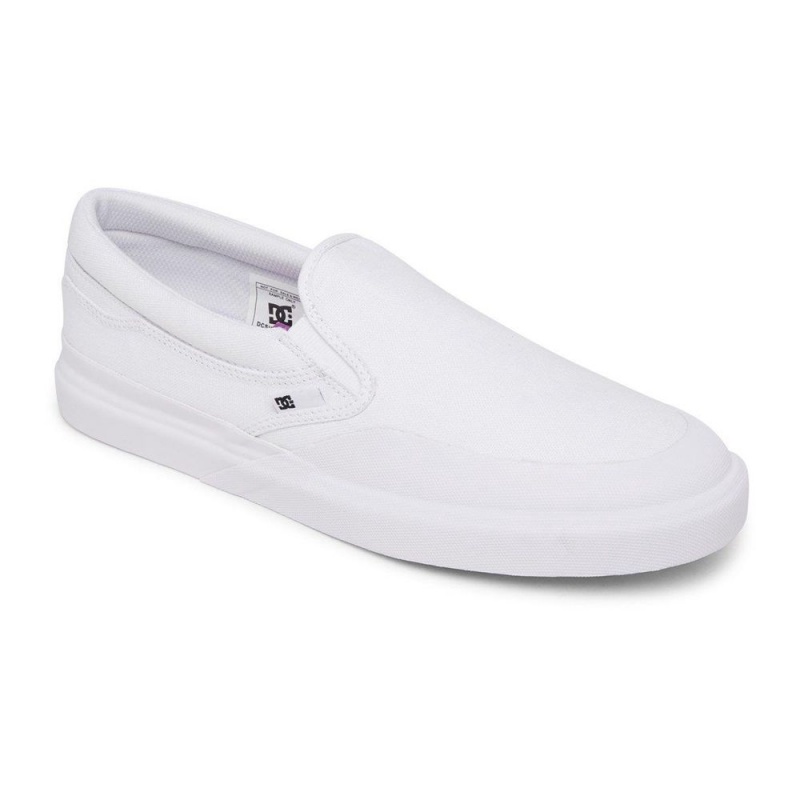 Chaussure DC Shoes Infinite Cuir Slip-On Blanche Homme | NAW-1134189