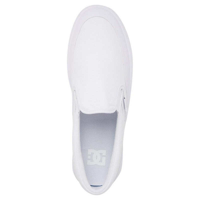 Chaussure DC Shoes Infinite Cuir Slip-On Blanche Homme | NAW-1134189