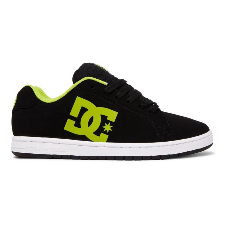 Chaussure DC Shoes Gaveler Cuir Noir Vert Homme | TRU-1226033