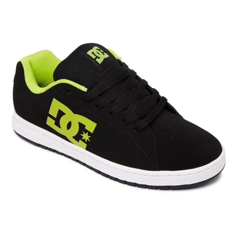 Chaussure DC Shoes Gaveler Cuir Noir Vert Homme | TRU-1226033