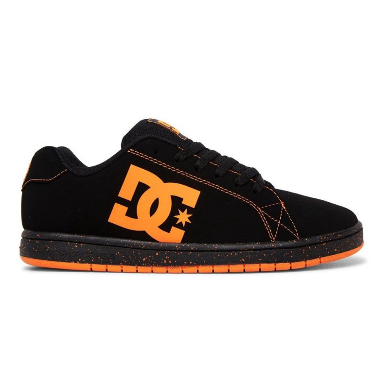 Chaussure DC Shoes Gaveler Cuir Noir Orange Homme | MOR-1966764