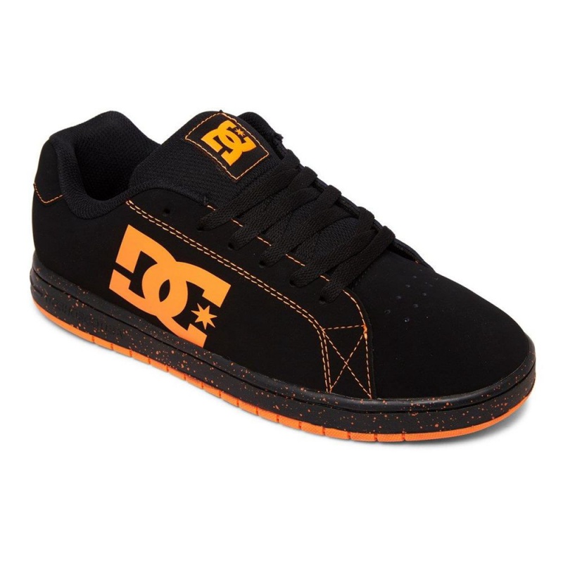 Chaussure DC Shoes Gaveler Cuir Noir Orange Homme | MOR-1966764