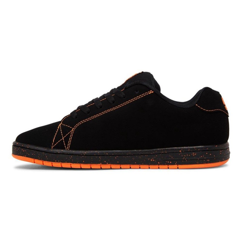 Chaussure DC Shoes Gaveler Cuir Noir Orange Homme | MOR-1966764