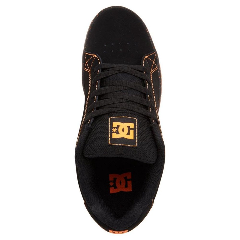 Chaussure DC Shoes Gaveler Cuir Noir Orange Homme | MOR-1966764