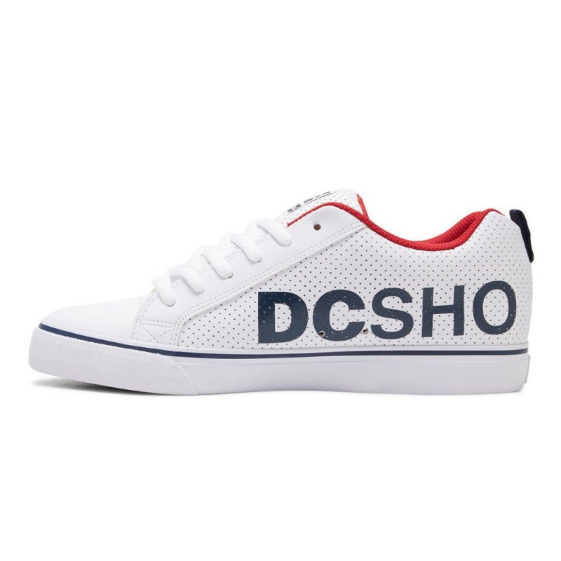 Chaussure DC Shoes Court Vulc SE Blanche Bleu Marine Homme | QEX-4930957