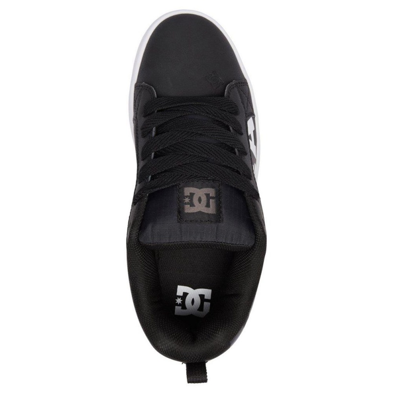 Chaussure DC Shoes Court Graffik SE Cuir Noir Blanche Homme | BDB-6399960