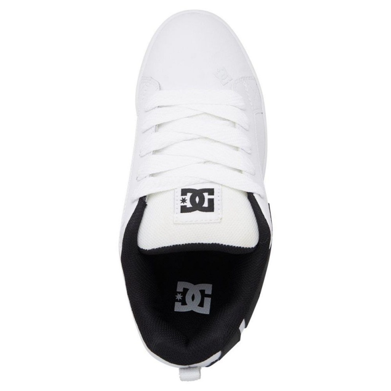 Chaussure DC Shoes Court Graffik Cuir Blanche Noir Homme | RTS-2920303