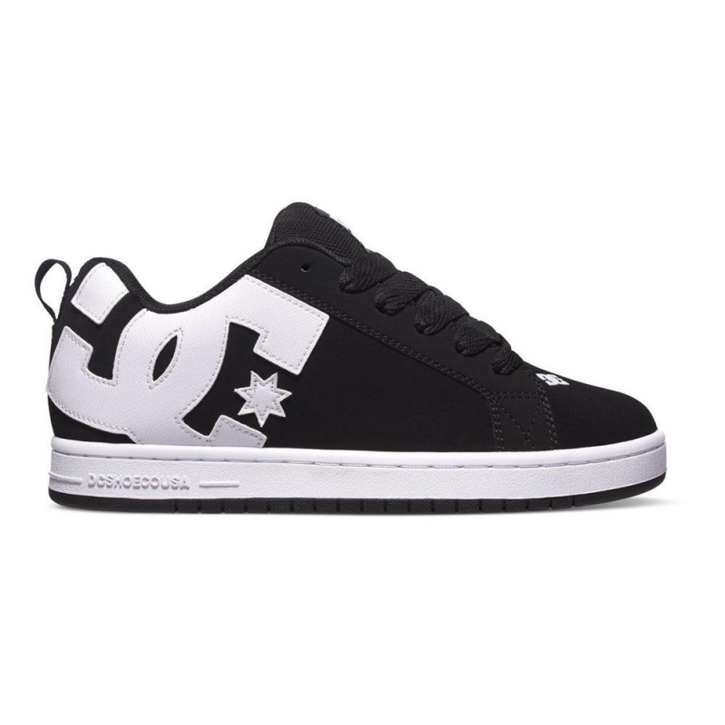 Chaussure DC Shoes Court Graffik Cuir Noir Blanche Homme | DKB-3685665