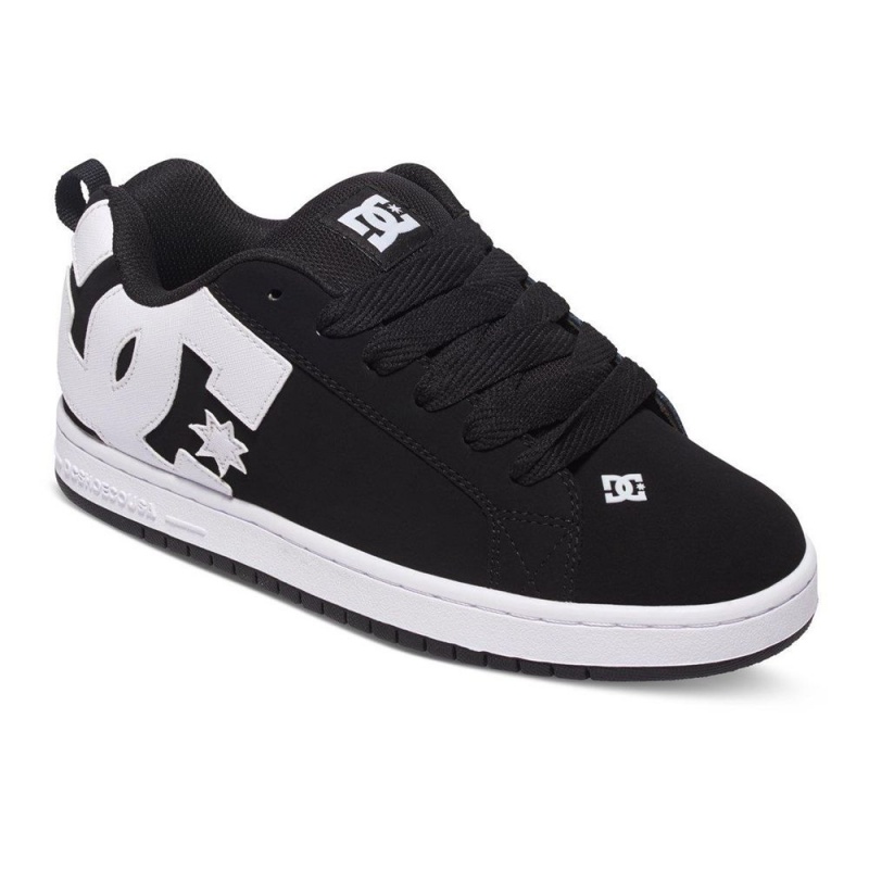 Chaussure DC Shoes Court Graffik Cuir Noir Blanche Homme | DKB-3685665