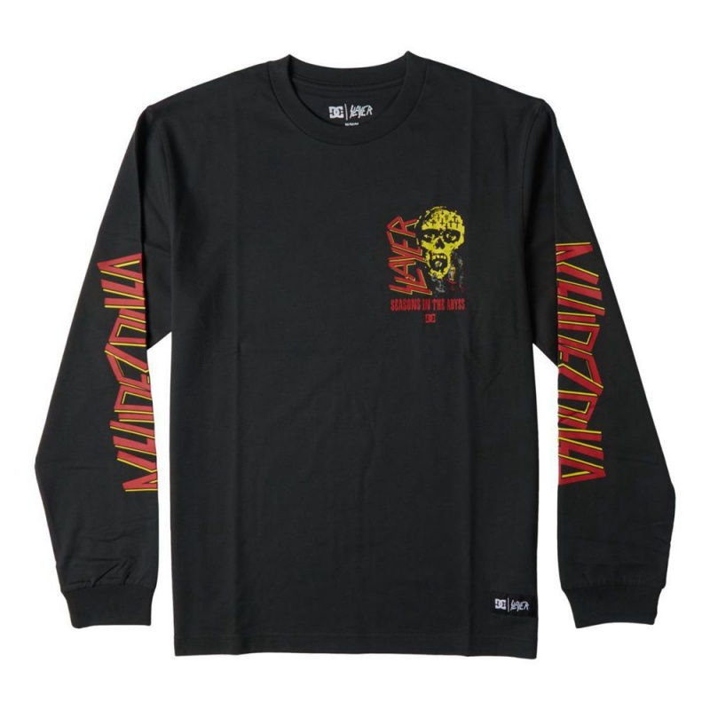 T-Shirt DC Shoes Slayer Seasons LS Noir Homme | GSW-2698746