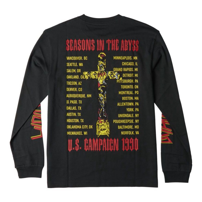 T-Shirt DC Shoes Slayer Seasons LS Noir Homme | GSW-2698746