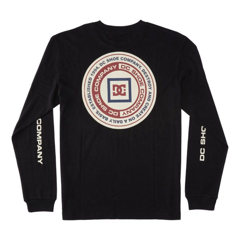 T-Shirt DC Shoes Old Head Long Sleeve Noir Homme | VBY-5001046