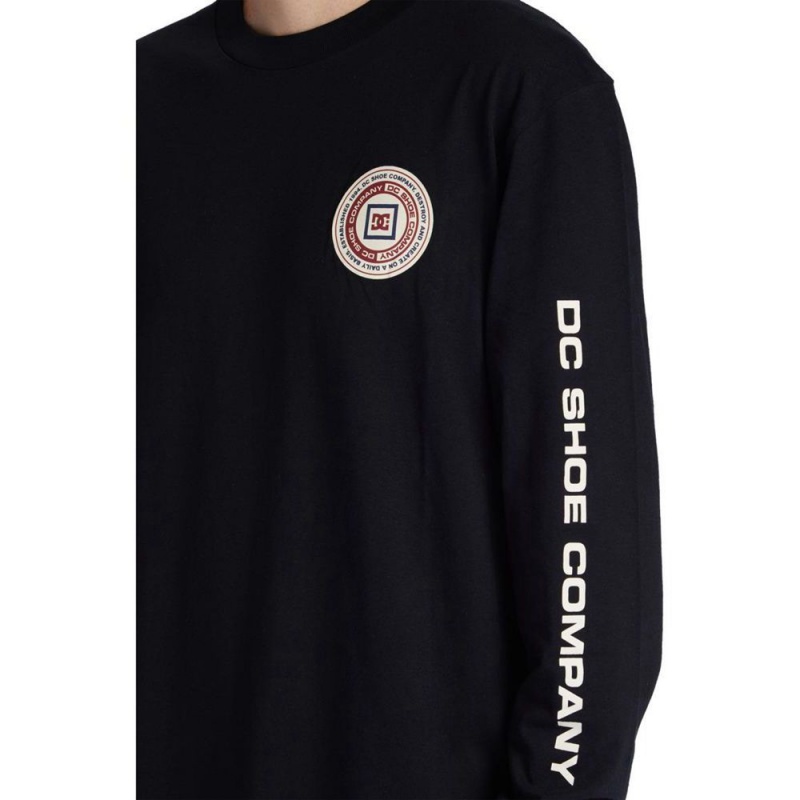 T-Shirt DC Shoes Old Head Long Sleeve Noir Homme | VBY-5001046