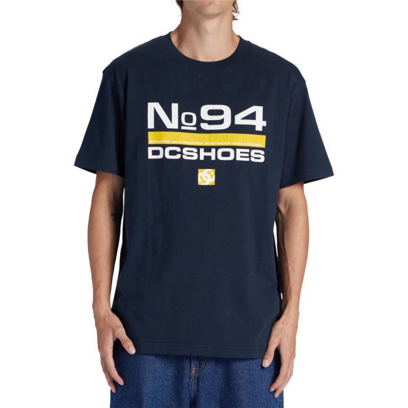 T-Shirt DC Shoes Nine Four Bleu Marine Homme | XBP-6197476