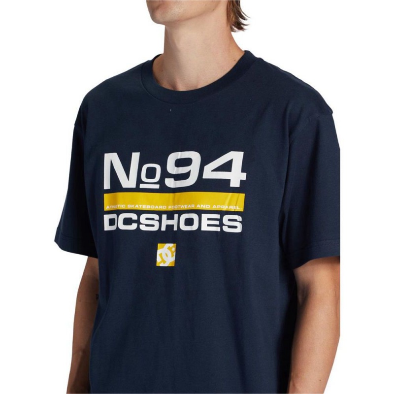 T-Shirt DC Shoes Nine Four Bleu Marine Homme | XBP-6197476