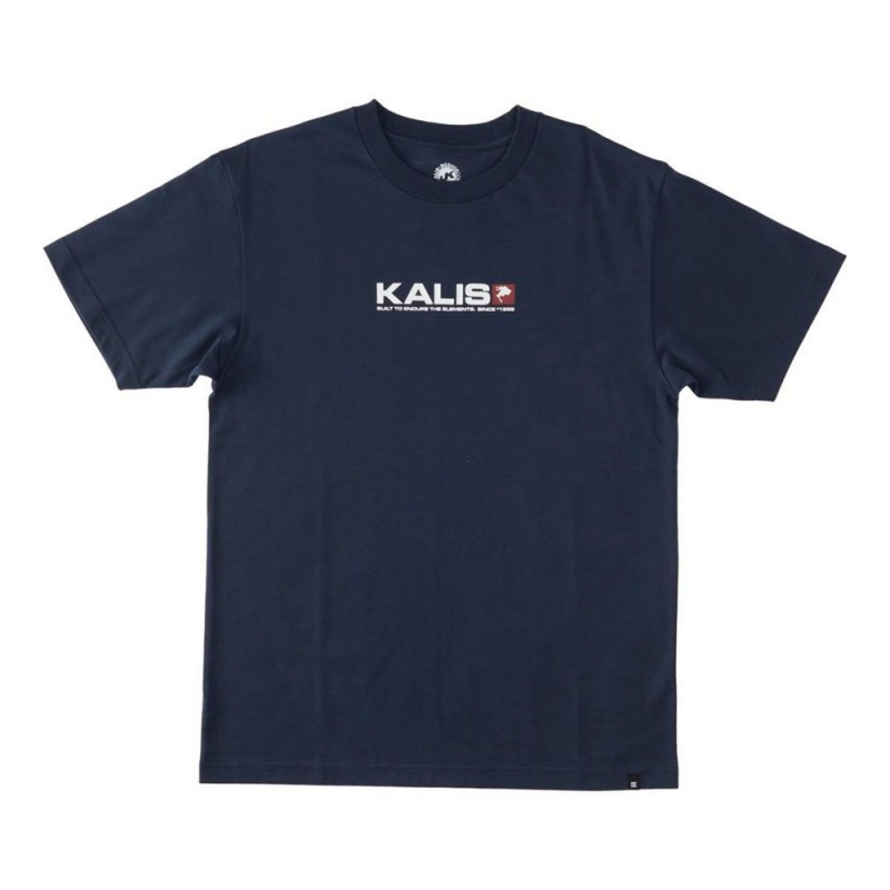 T-Shirt DC Shoes Kalis25 Bleu Marine Homme | OIJ-7826802