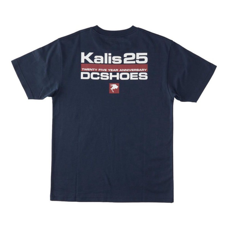 T-Shirt DC Shoes Kalis25 Bleu Marine Homme | OIJ-7826802