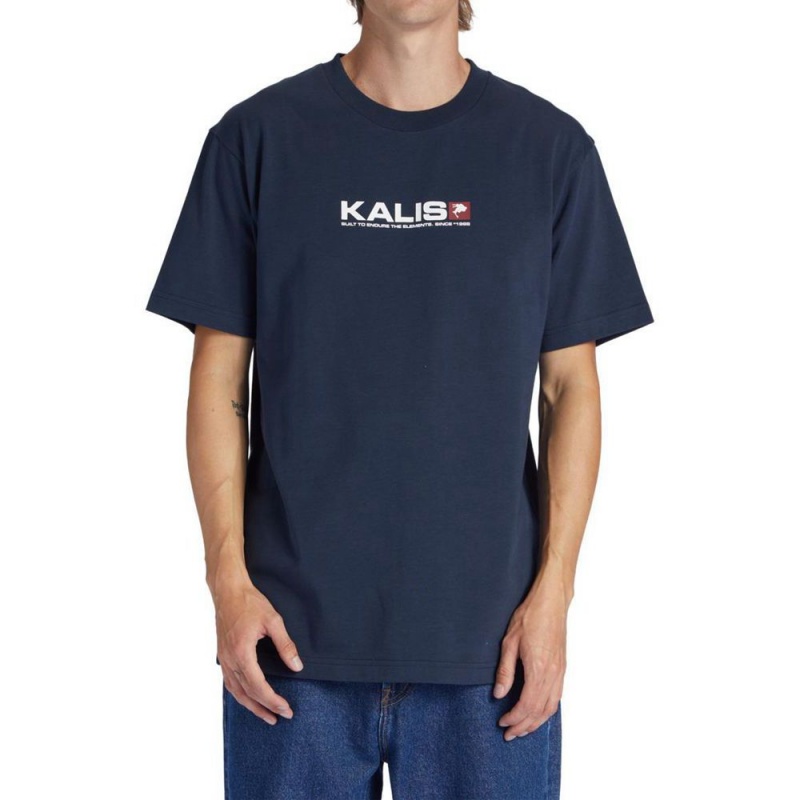 T-Shirt DC Shoes Kalis25 Bleu Marine Homme | OIJ-7826802