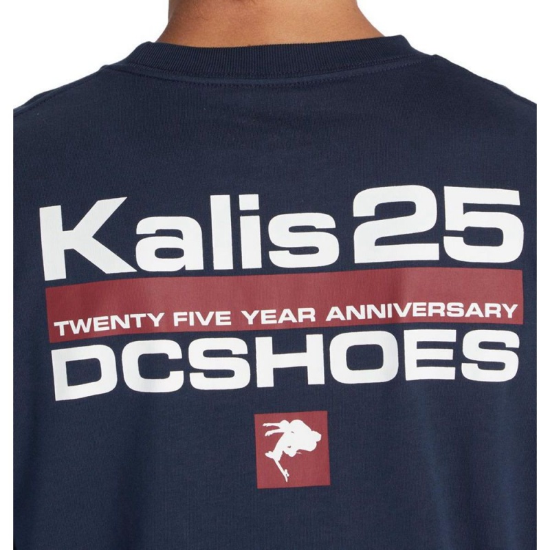 T-Shirt DC Shoes Kalis25 Bleu Marine Homme | OIJ-7826802