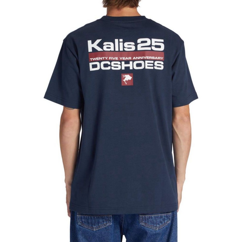 T-Shirt DC Shoes Kalis25 Bleu Marine Homme | OIJ-7826802