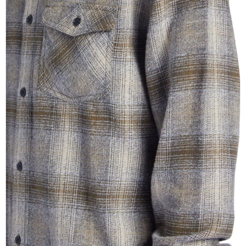 Chemise DC Shoes Marshal Flannel Long Sleeve Vert Grise Homme | FTJ-4396714