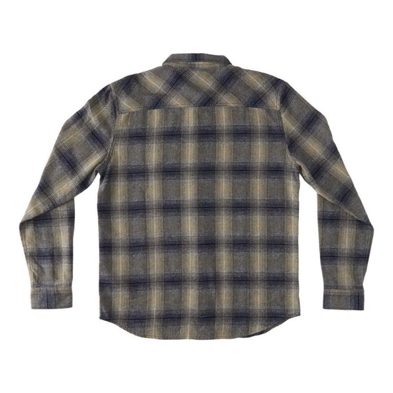 Chemise DC Shoes Marshal Flannel Long Sleeve Bleu Grise Homme | QIX-7984164