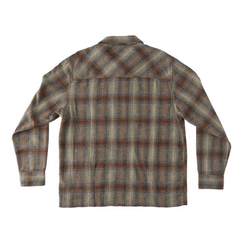 Chemise DC Shoes Canyon Long Sleeve Marron Grise Homme | LQT-2596058