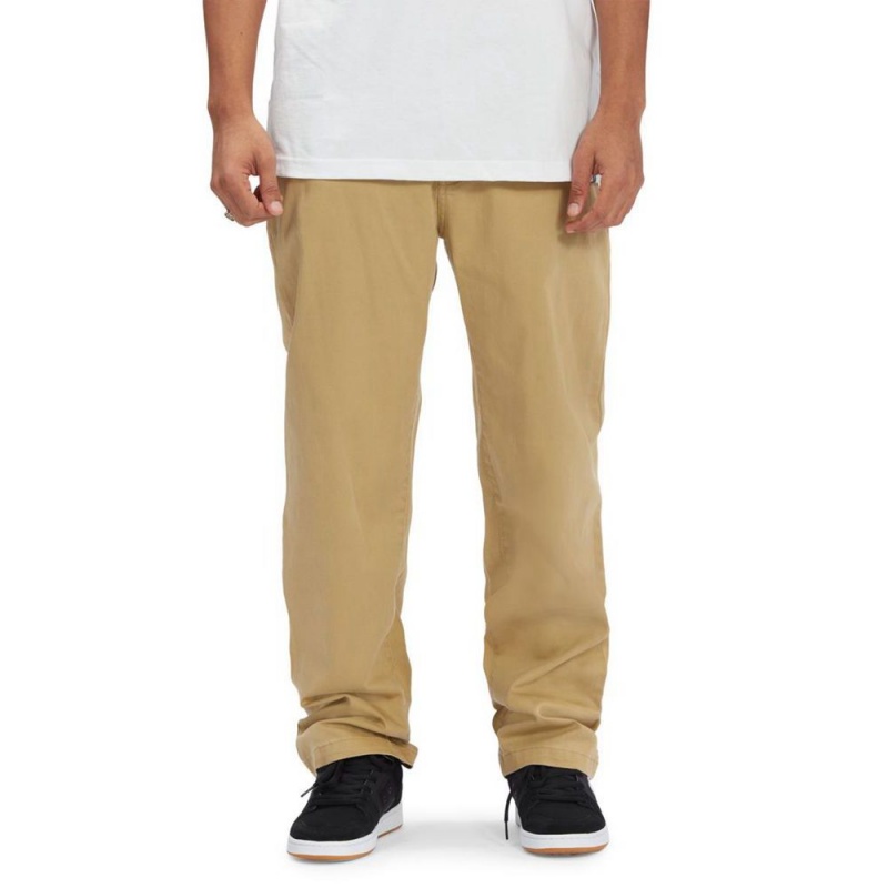 Pantalon DC Shoes Worker Relaxed Fit Chino Kaki Homme | HGV-0334298