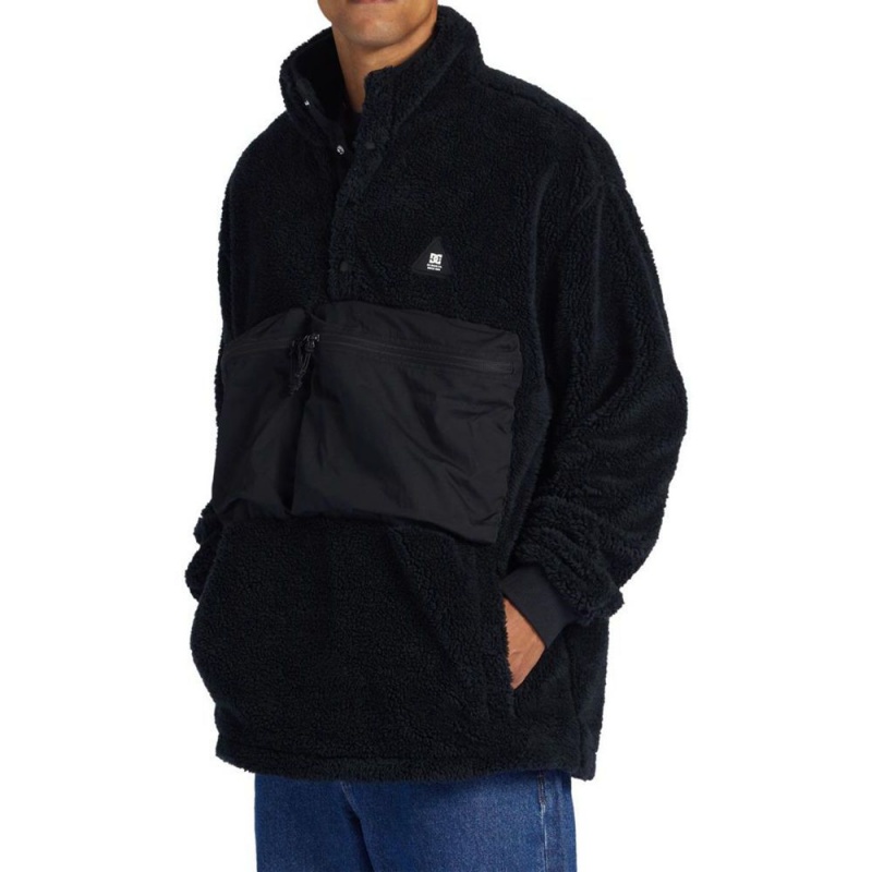 Veste DC Shoes Avalon Mock Neck Fleece Noir Homme | DUA-1965666