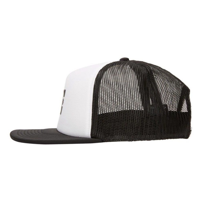 Chapeau DC Shoes Gas Station Trucker Blanche Noir Homme | OVG-2650262