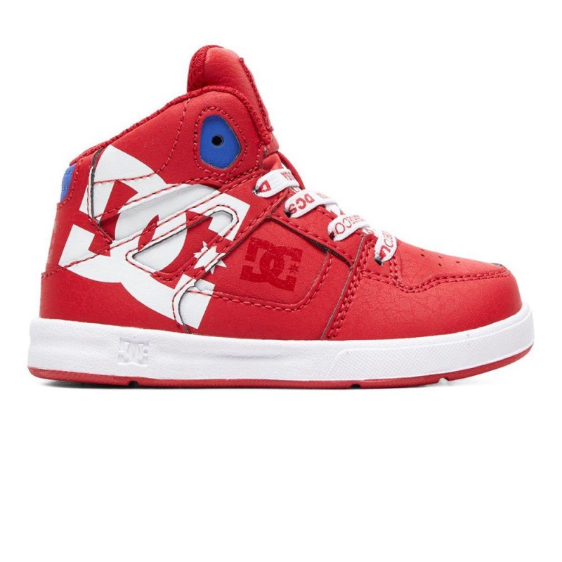 Chaussure DC Shoes Pure SE High-Top Rouge Blanche Enfant | WHC-6496697