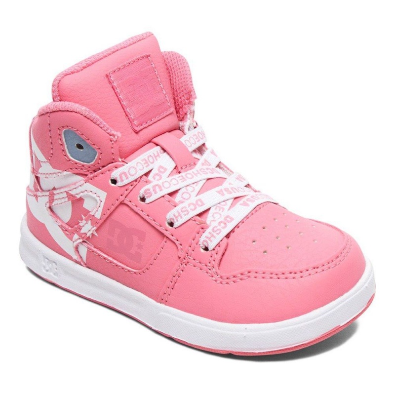 Chaussure DC Shoes Pure SE High-Top Rose Blanche Enfant | DNK-9272305