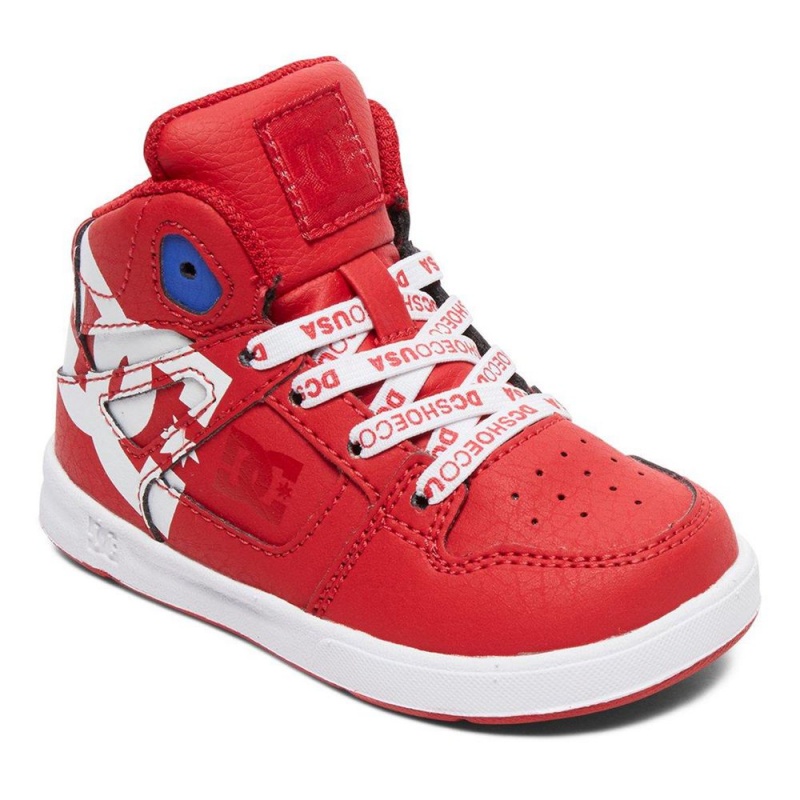 Chaussure DC Shoes Pure SE High-Top Rouge Blanche Enfant | WHC-6496697