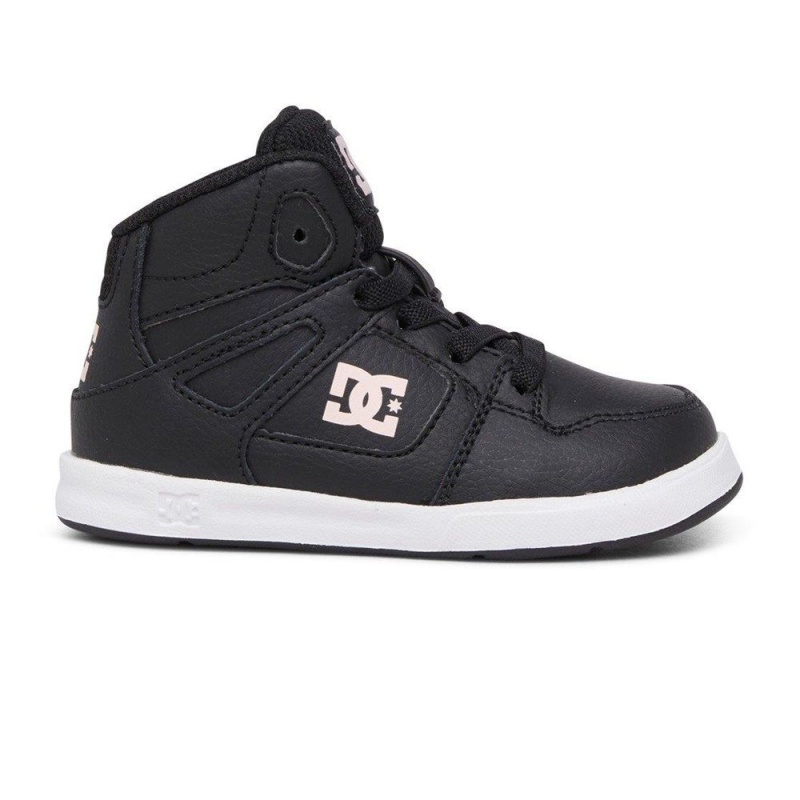 Chaussure DC Shoes Pure Hi Cuir High-Top Noir Rose Enfant | HSE-7783468