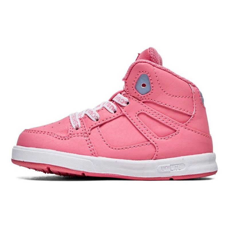 Chaussure DC Shoes Pure SE High-Top Rose Blanche Enfant | DNK-9272305