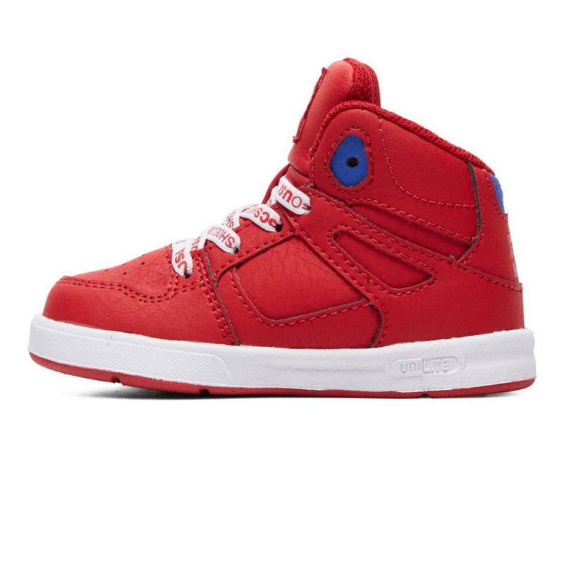 Chaussure DC Shoes Pure SE High-Top Rouge Blanche Enfant | WHC-6496697