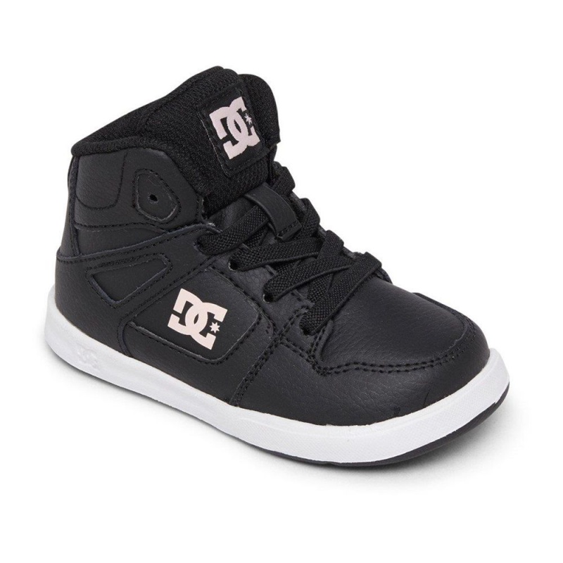 Chaussure DC Shoes Pure Hi Cuir High-Top Noir Rose Enfant | HSE-7783468