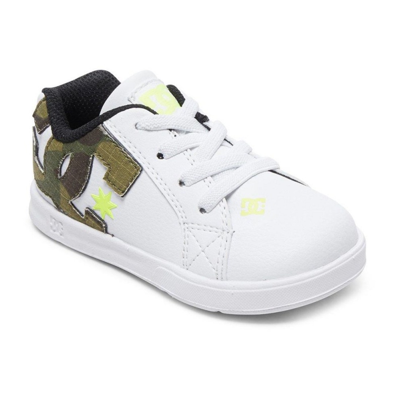 Chaussure DC Shoes Court Graffik Elastic SE Blanche Camouflage Enfant | GTH-2743390