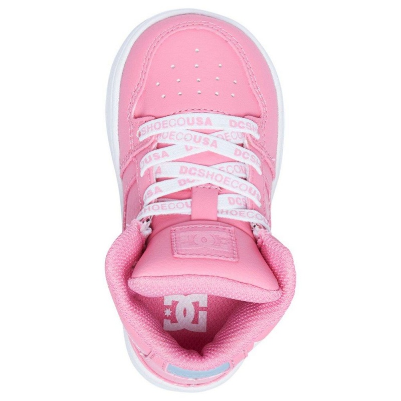 Chaussure DC Shoes Pure SE High-Top Rose Blanche Enfant | DNK-9272305