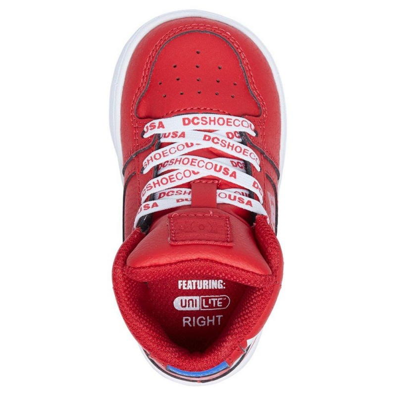 Chaussure DC Shoes Pure SE High-Top Rouge Blanche Enfant | WHC-6496697