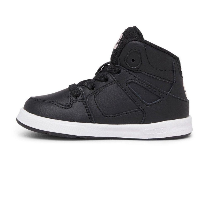 Chaussure DC Shoes Pure Hi Cuir High-Top Noir Rose Enfant | HSE-7783468