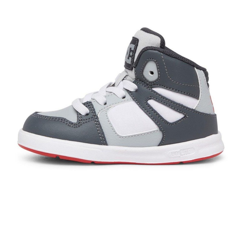 Chaussure DC Shoes Pure Hi Cuir High-Top Noir Grise Enfant | YPA-7527494