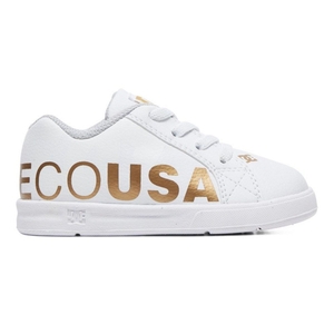 Chaussure DC Shoes Court Graffik Elastic SE Blanche Doré Enfant | ZWO-9584152