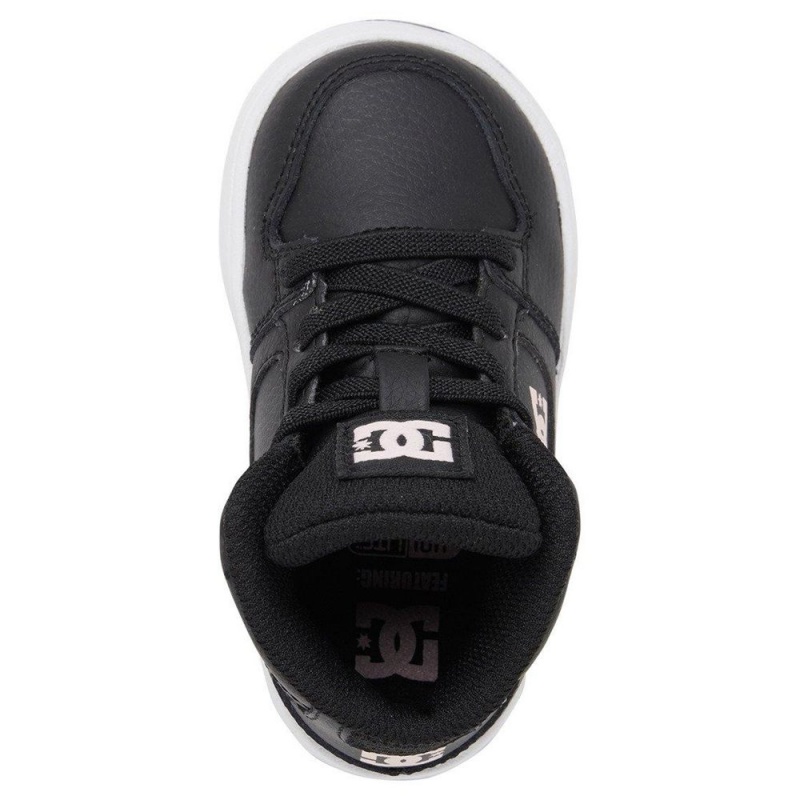 Chaussure DC Shoes Pure Hi Cuir High-Top Noir Rose Enfant | HSE-7783468