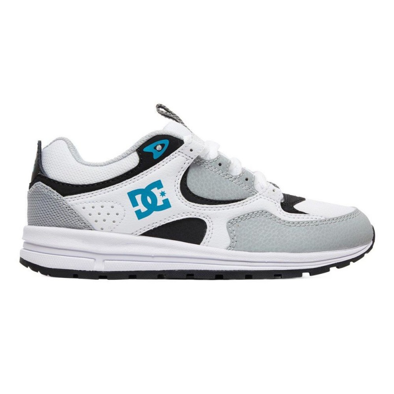 Chaussure DC Shoes Kalis Lite Blanche Grise Enfant | UYD-7636295