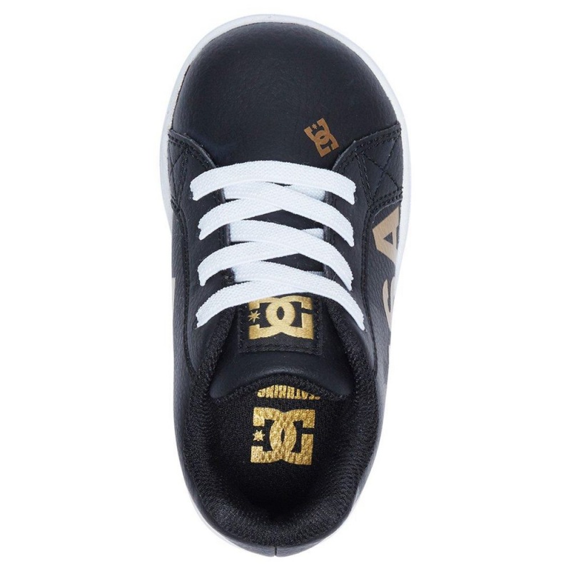 Chaussure DC Shoes Court Graffik Elastic SE Noir Doré Enfant | WLN-9557145