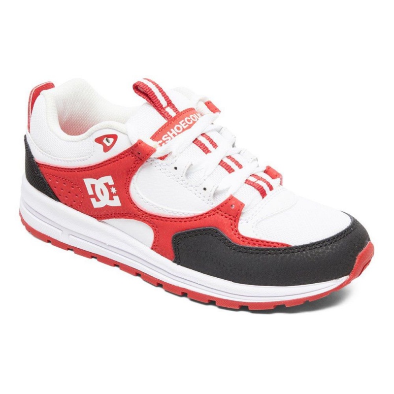 Chaussure DC Shoes Kalis Lite Blanche Rouge Enfant | FXH-1631242