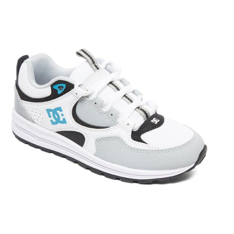 Chaussure DC Shoes Kalis Lite Blanche Grise Enfant | UYD-7636295