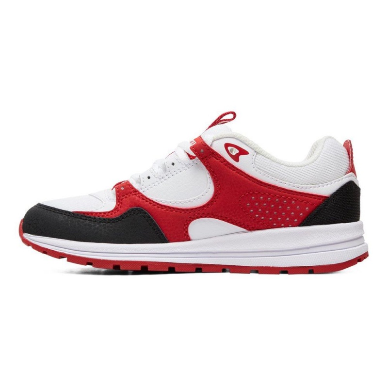 Chaussure DC Shoes Kalis Lite Blanche Rouge Enfant | FXH-1631242